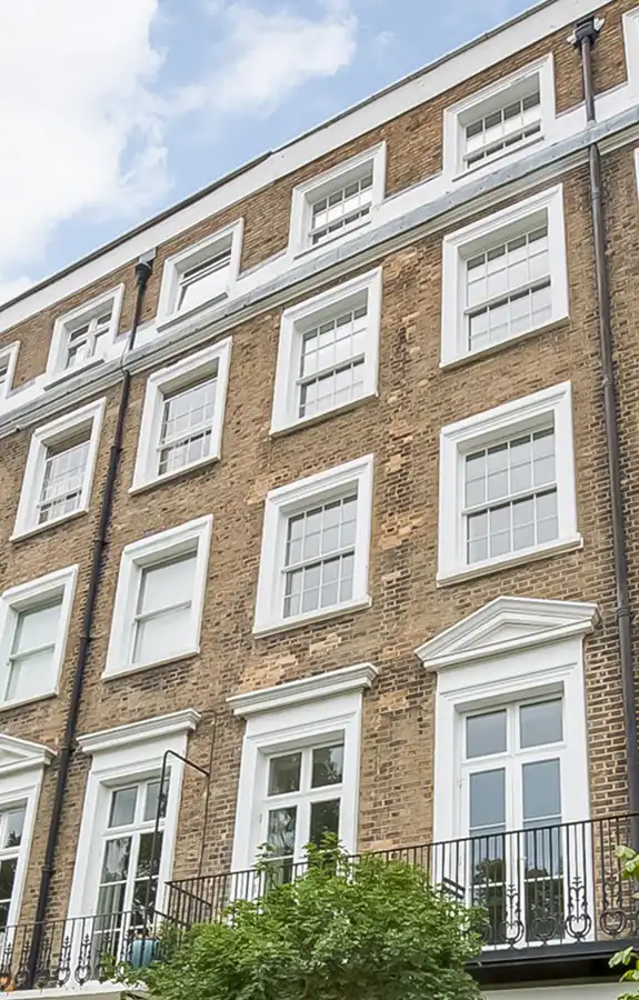 Sash windows on a house in a conservation area