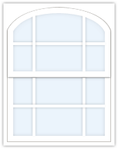 6 over 6 wide radius head sash window